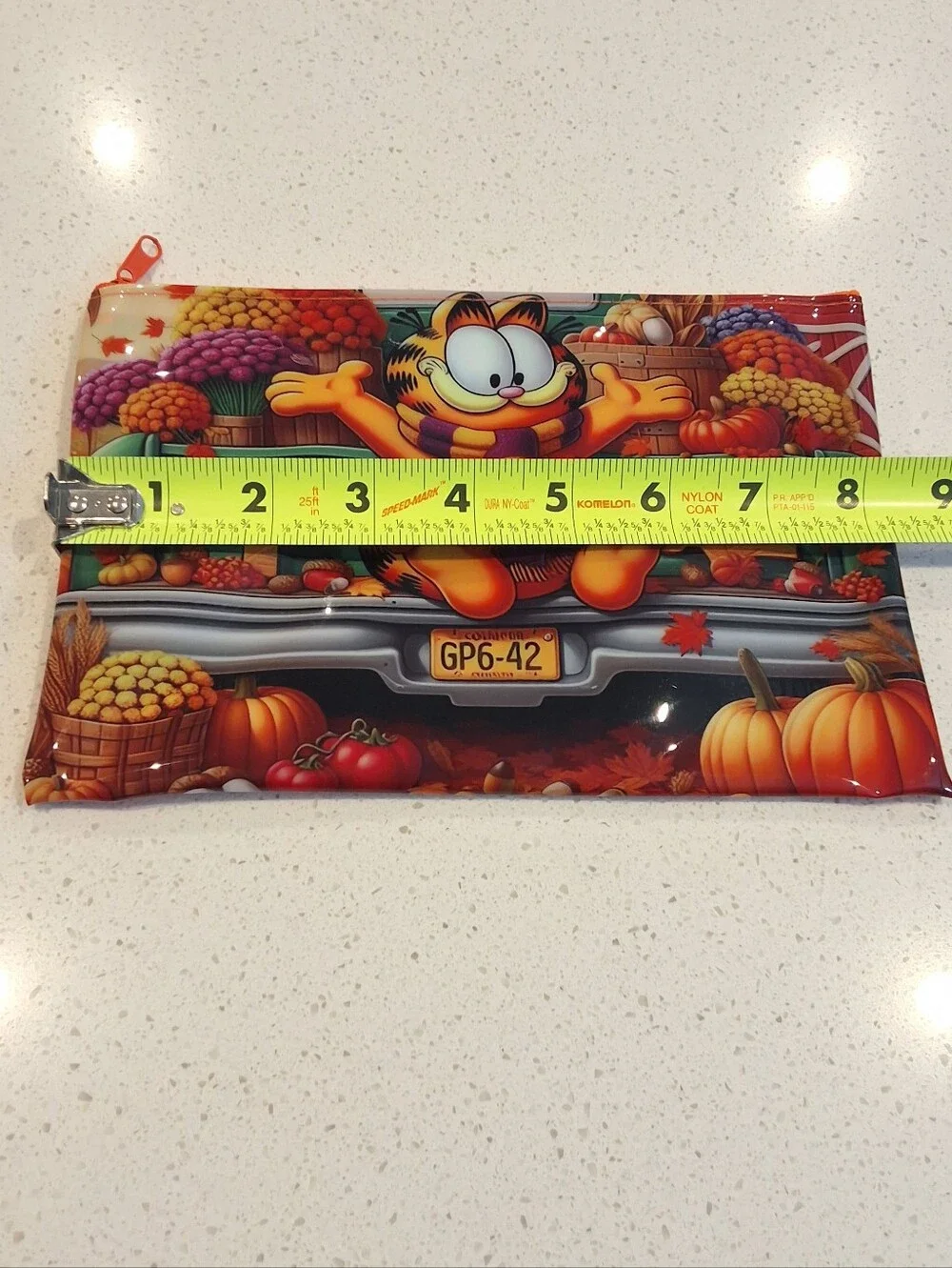 Garfield Fall Waterproof Zipper Pouch Cosmetic Bag Travel Pouch Autumn Pumpkin